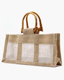 Väska Large Pure Jute and Cotton Window Bag